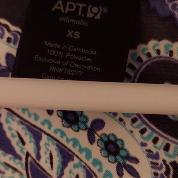 Apt. 9 ~ Satin Paisley Lace-Trim Wrap Robe in Blue & Purple (XS, NWOT) - Picture 3 of 11